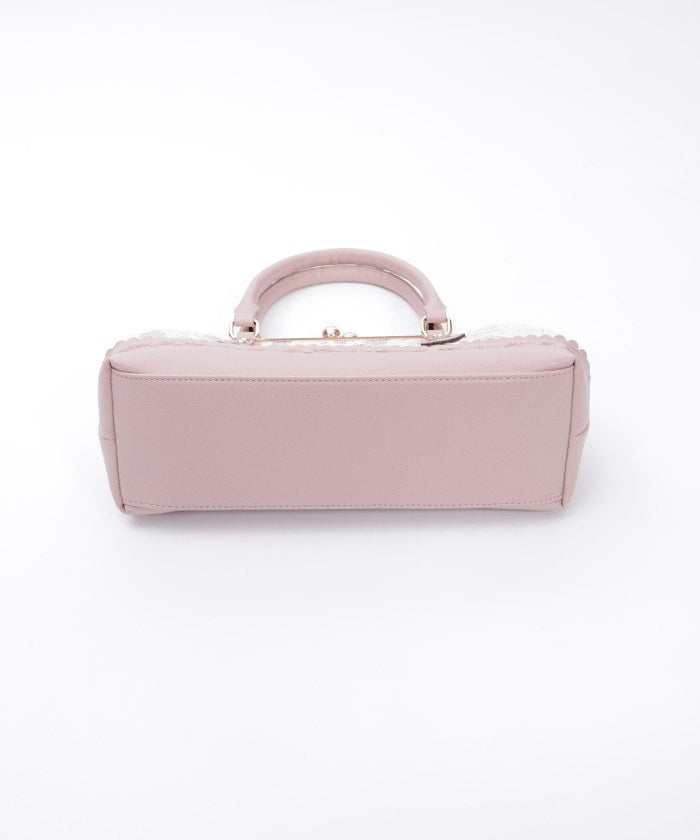 Lace Layered Clasp Boston Bag