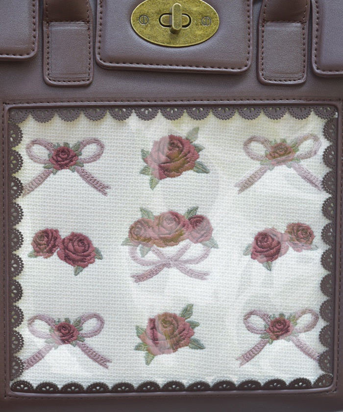 Rose & Ribbon Embroidery Bag – axes femme from JAPAN