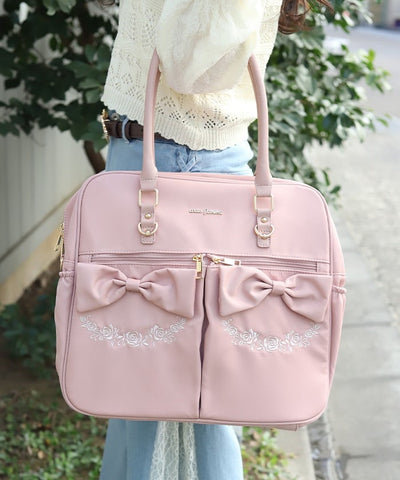 Water Repellent Nylon Double Ribbon Boston Bag – axes femme from JAPAN