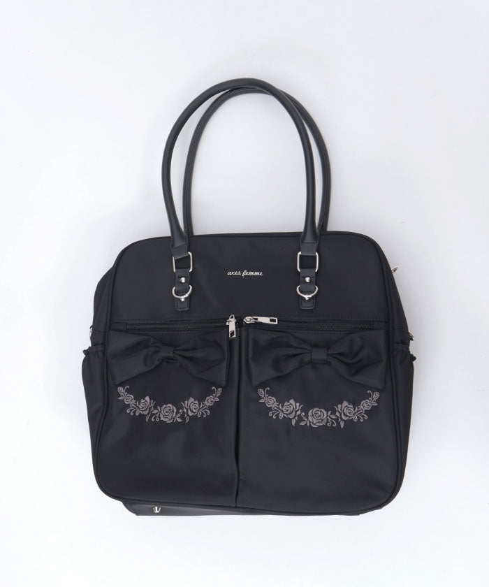 Water Repellent Nylon Double Ribbon Boston Bag – axes femme from JAPAN