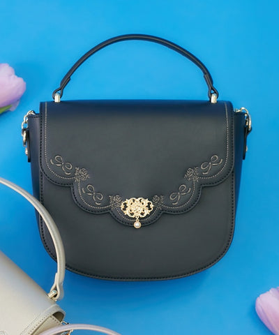 Ribbon Scalloped Embroidery Pochette