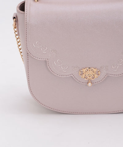 Ribbon Scalloped Embroidery Pochette