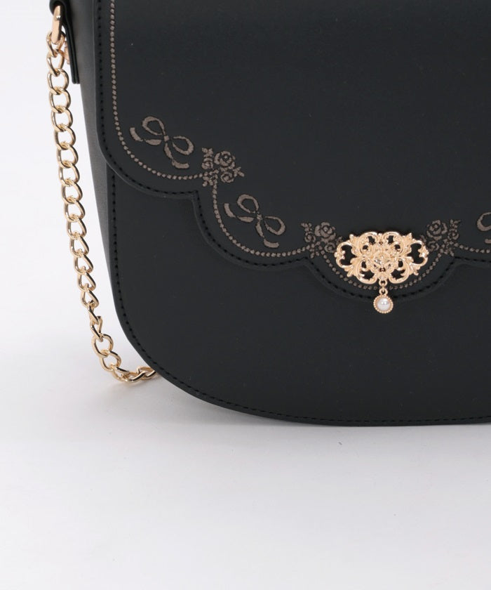 Ribbon Scalloped Embroidery Pochette