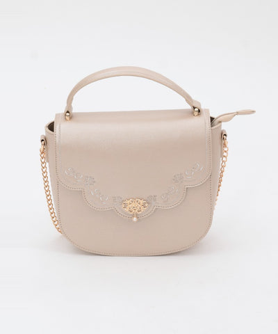 Ribbon Scalloped Embroidery Pochette