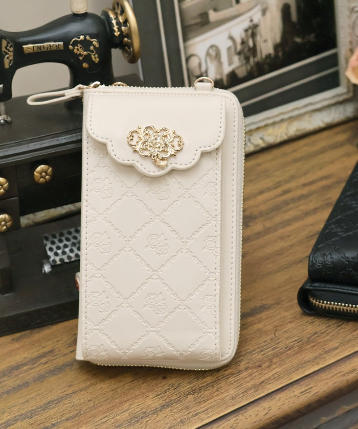 Rose Embossed Smartphone Pochette