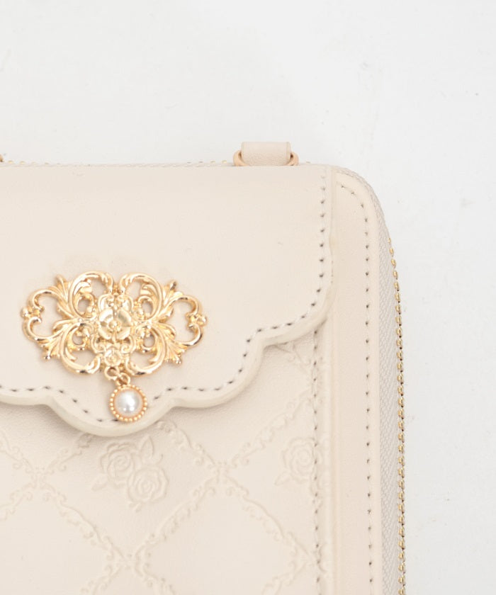 Rose Embossed Smartphone Pochette