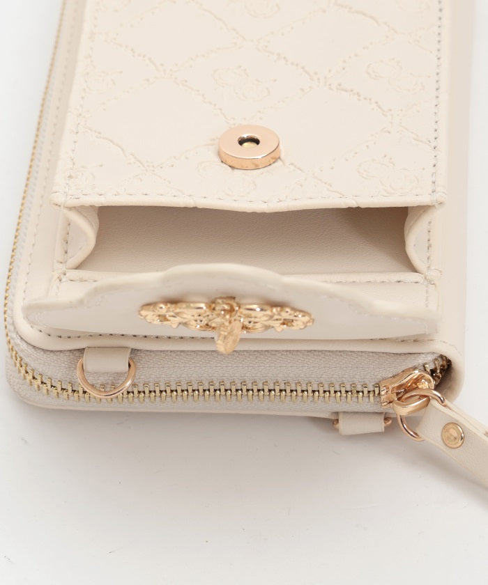 Rose Embossed Smartphone Pochette