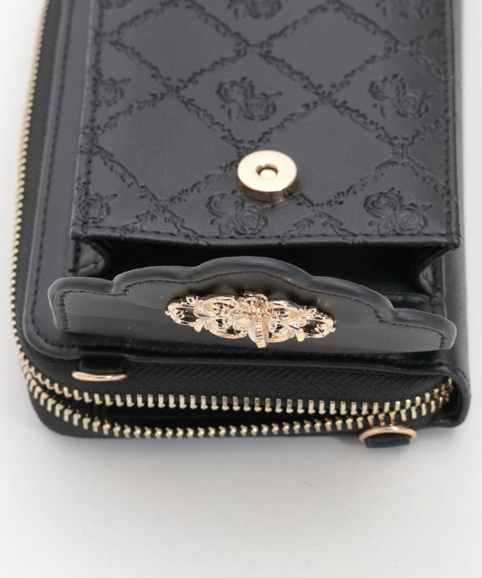 Rose Embossed Smartphone Pochette