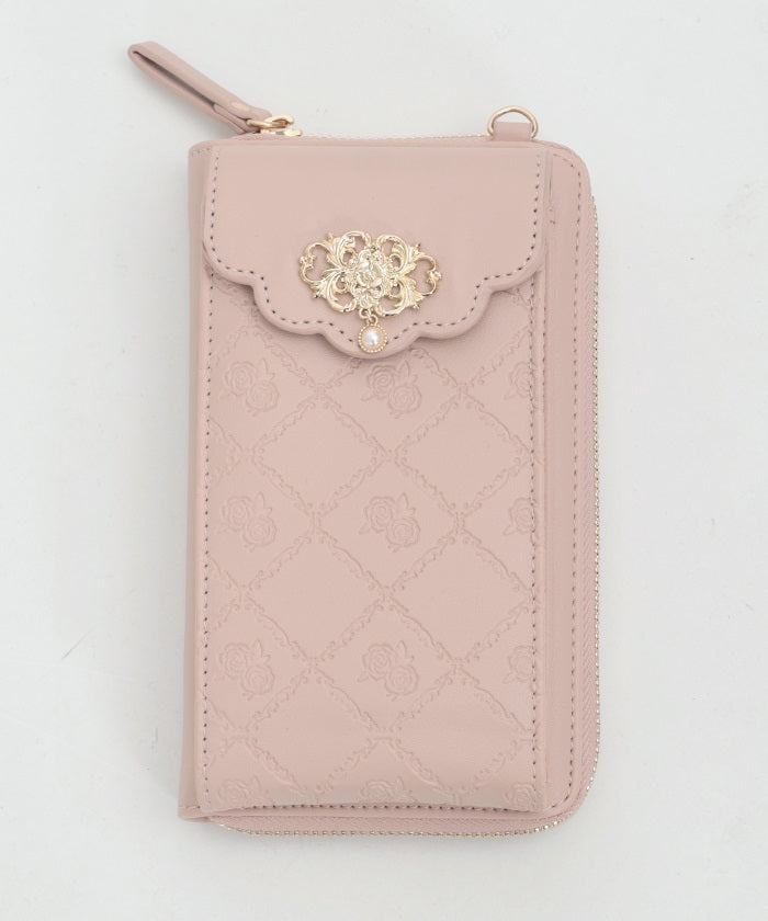 Rose Embossed Smartphone Pochette