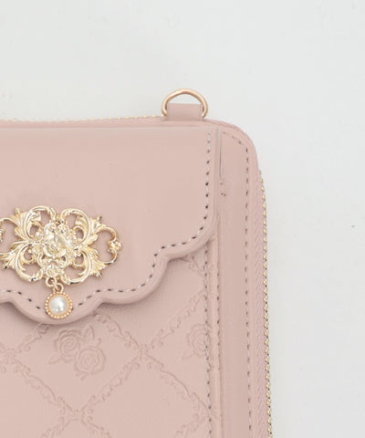 Rose Embossed Smartphone Pochette