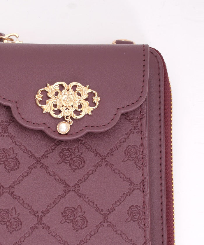 Rose Embossed Smartphone Pochette