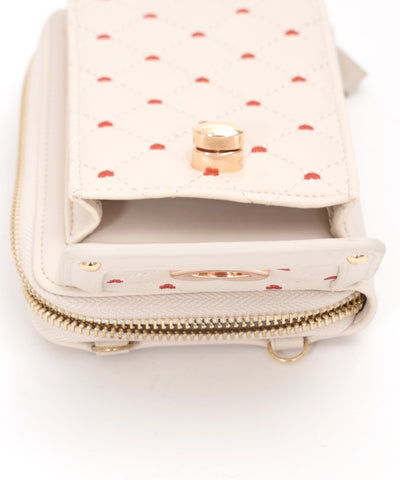 Heart Embroidery Smartphone Pochette