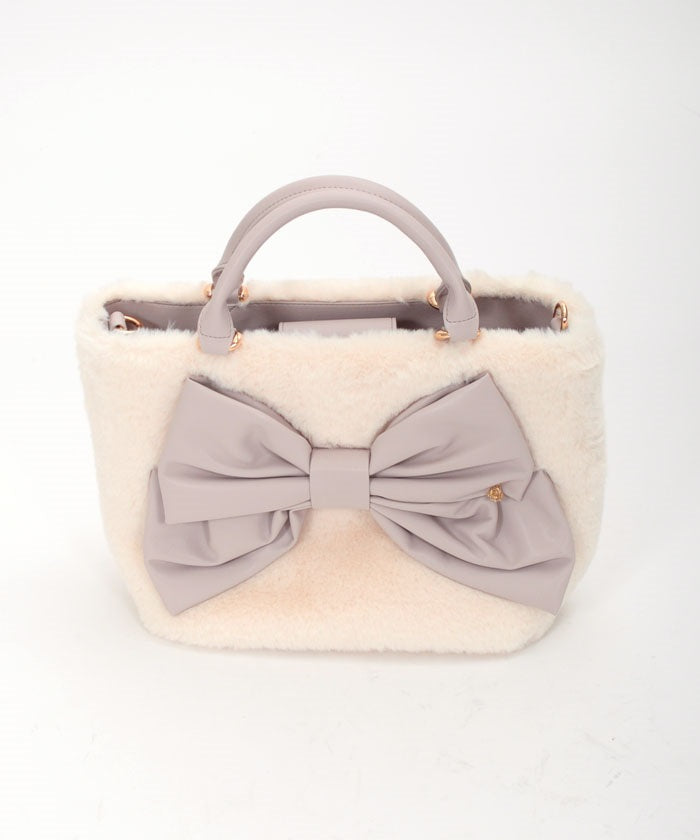 Ribbon Design Fur Bag