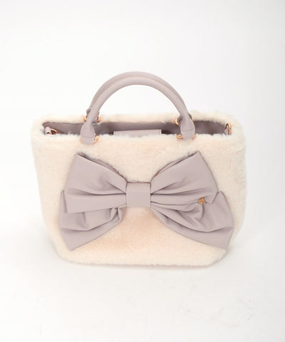 Ribbon Design Fur Bag