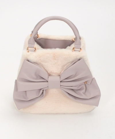 Ribbon Design Fur Bag