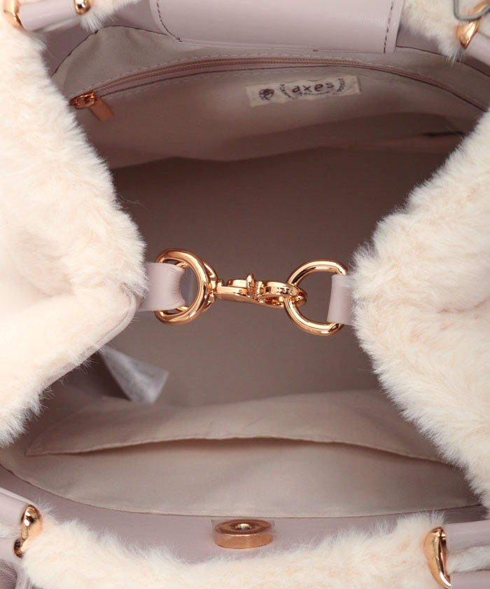 Ribbon Design Fur Bag