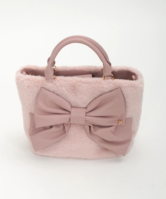 Ribbon Design Fur Bag