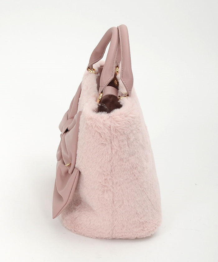 Ribbon Design Fur Bag