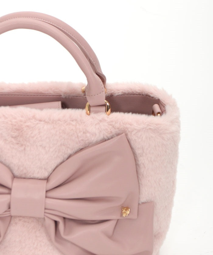 Ribbon Design Fur Bag