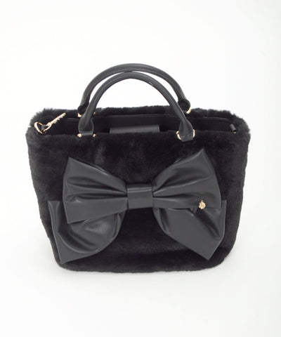 Ribbon Design Fur Bag