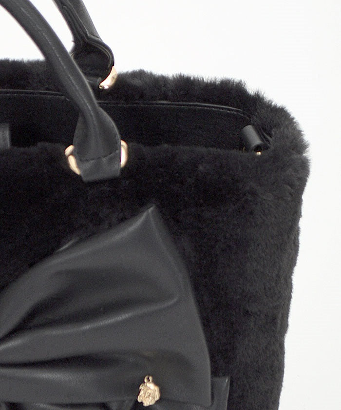 Ribbon Design Fur Bag