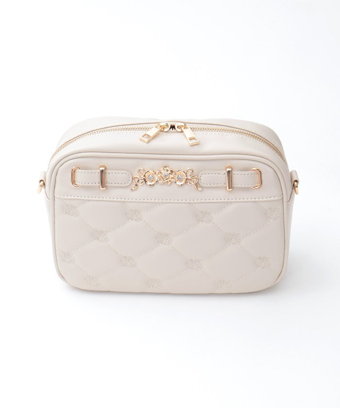 Flower Motif Quilted Shoulder Bag