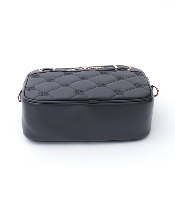 Flower Motif Quilted Shoulder Bag