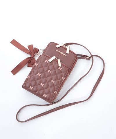 Ribbon Embroidery Quilted Shoulder Bag (Pre-order)