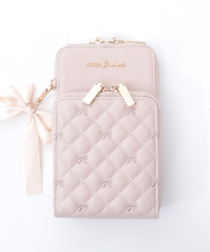 Ribbon Embroidery Quilted Shoulder Bag (Pre-order)