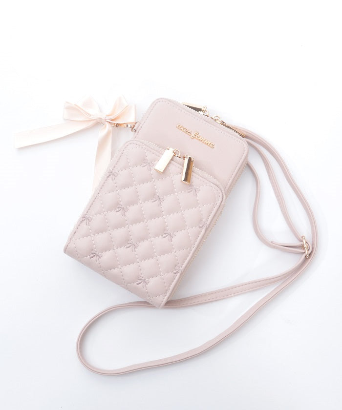 Ribbon Embroidery Quilted Shoulder Bag (Pre-order)