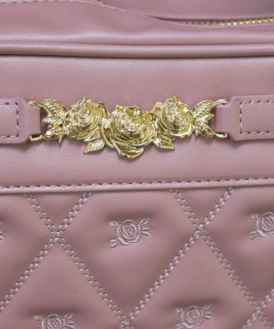 Rose Metal Parts Quilted Shoulder Bag