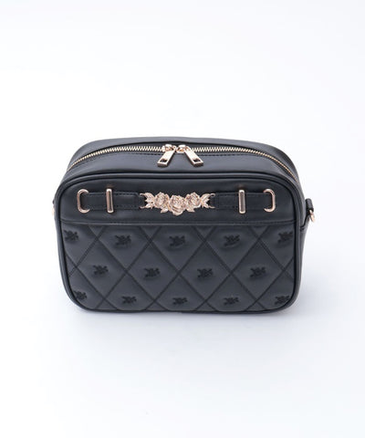 Rose Metal Parts Quilted Shoulder Bag