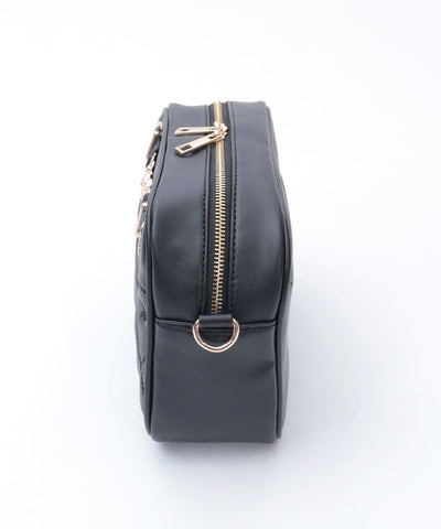Rose Metal Parts Quilted Shoulder Bag