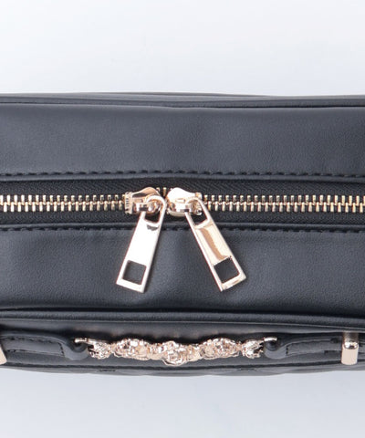 Rose Metal Parts Quilted Shoulder Bag