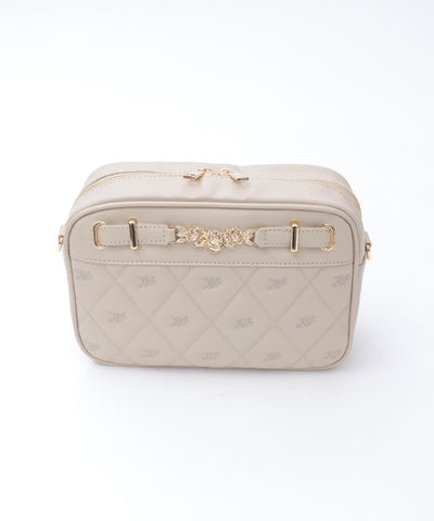 Rose Metal Parts Quilted Shoulder Bag