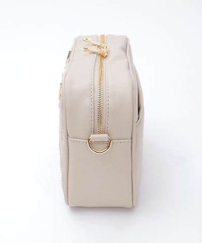 Rose Metal Parts Quilted Shoulder Bag