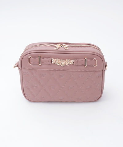 Rose Metal Parts Quilted Shoulder Bag
