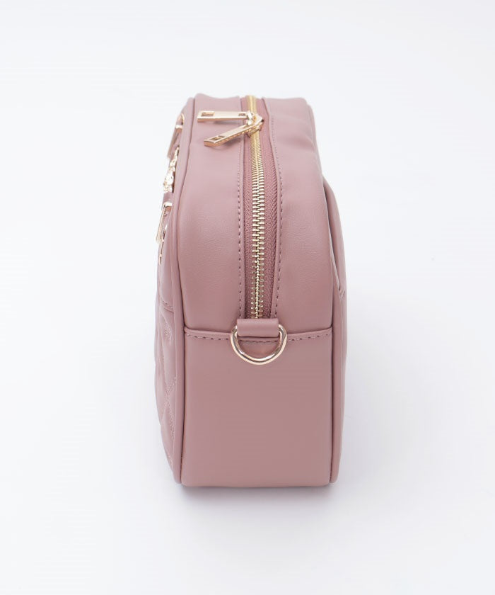 Rose Metal Parts Quilted Shoulder Bag