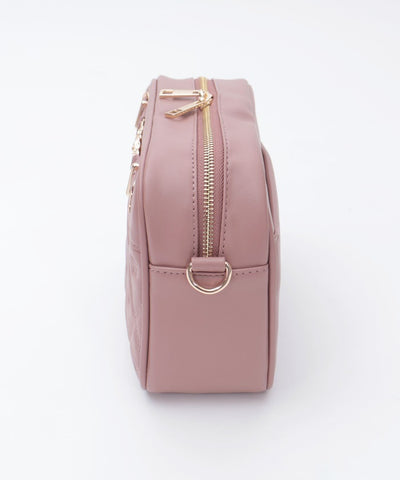 Rose Metal Parts Quilted Shoulder Bag