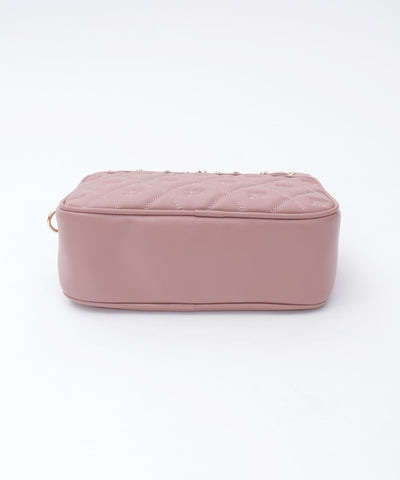 Rose Metal Parts Quilted Shoulder Bag