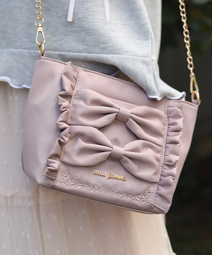 Water Repellent Nylon Ribbon Shoulder Bag – axes femme from JAPAN