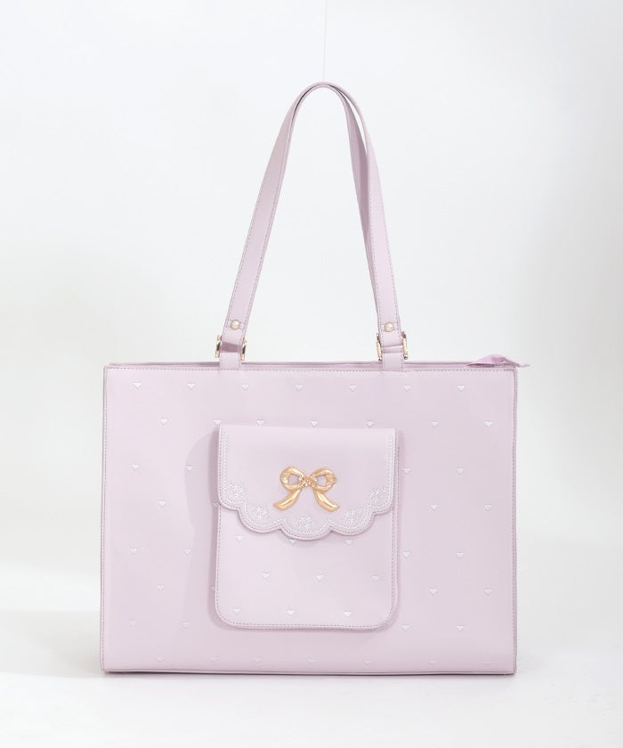 Heart Embroidery Oshikatsu A3 Tote – axes femme from JAPAN
