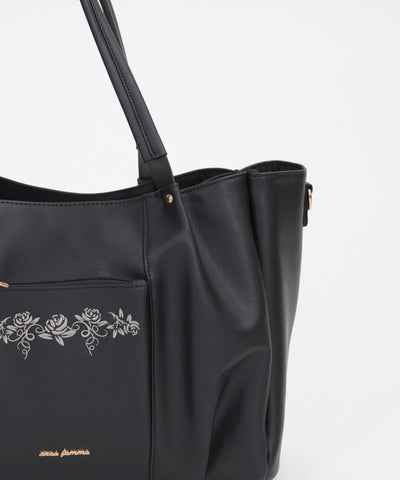 Rose Embroidery Multifunctional Big Tote