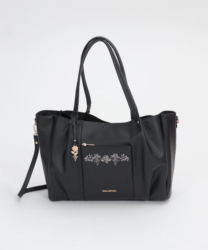 Rose Embroidery Multifunctional Big Tote – axes femme from JAPAN