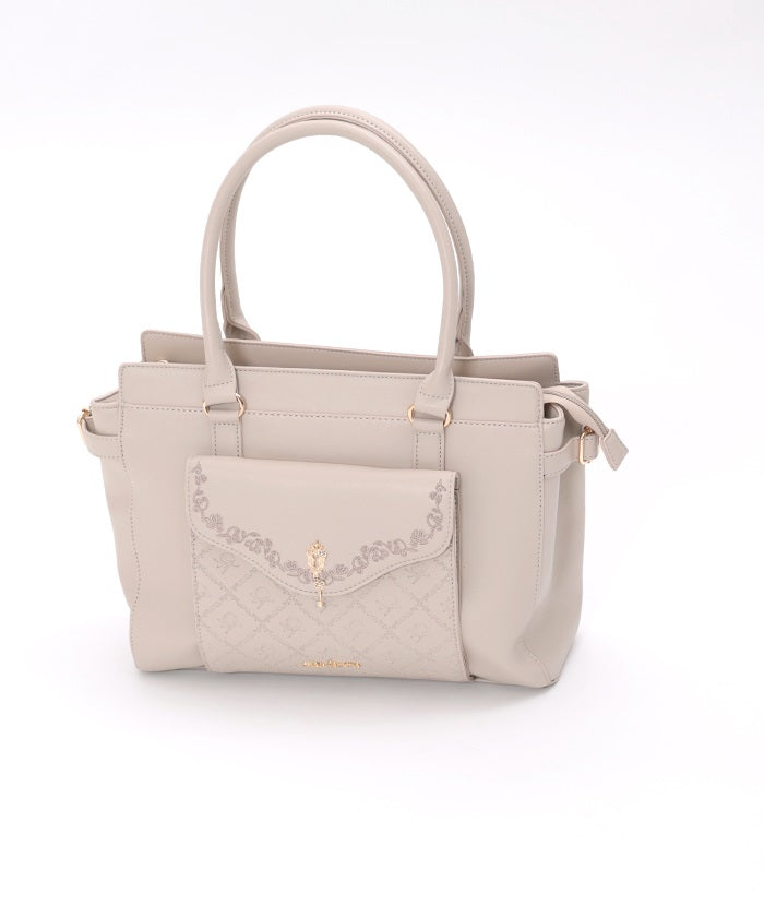 Key Motif Embossed A4 Tote – axes femme from JAPAN