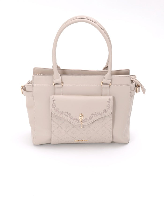 Key Motif Embossed A4 Tote