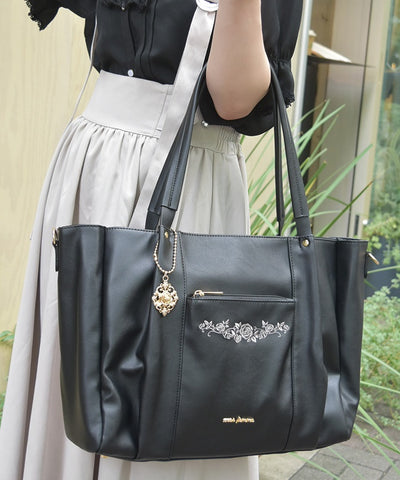 Rose Embroidery Multifunctional Big Tote