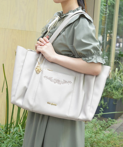 Rose Embroidery Multifunctional Big Tote