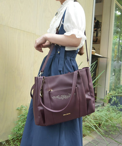 Rose Embroidery Multifunctional Big Tote