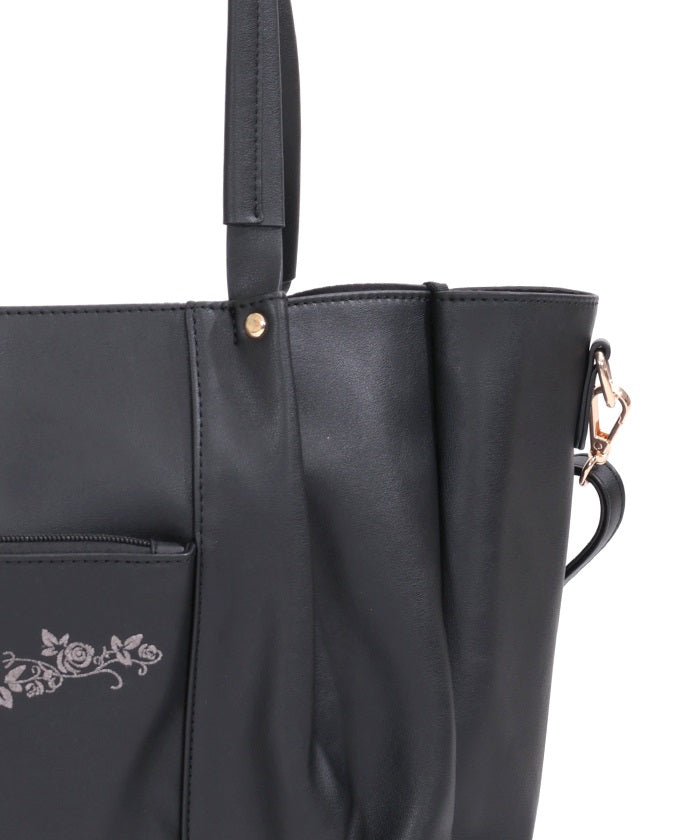 Rose Embroidery Multifunctional Big Tote – axes femme from JAPAN